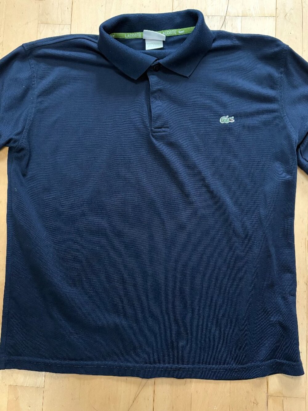 Vintage Lacoste Blue Polo Shirt Embroidered Logo Crocodile Size 3 Made in France